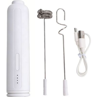 MOXIE Mousseur À Lait Rechargeable, Mixeur Électrique Portable À 3 Vitesses Avec Fouets En Acier Inoxydable, Mousseur À Lait Portable Pour Cappuccino, Latte, Matcha Et Chocolat Chaud (blanc) - Publicité MOXIE Mousseur À Lait Rechargeable, Mixeur Électrique Portable À 3 Vitesses Avec Fouets En Acier Inoxydable, Mousseur À Lait Portable Pour Cappuccino, Latte, Matcha Et Chocolat Chaud (blanc) - Publicité