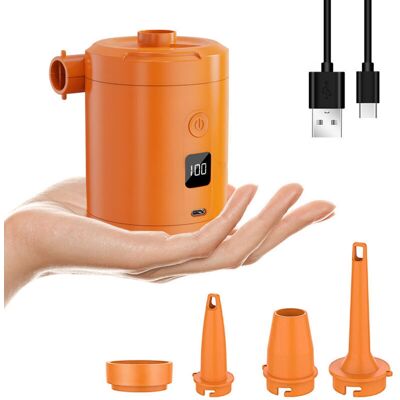 OEM Pompe À Air Électrique Rechargeable 5200 Mah Écran Numérique Débit 280 L/min 3 Embouts Joint Sous-vide Portable Orange -ulisem - Publicité OEM Pompe À Air Électrique Rechargeable 5200 Mah Écran Numérique Débit 280 L/min 3 Embouts Joint Sous-vide Portable Orange -ulisem - Publicité