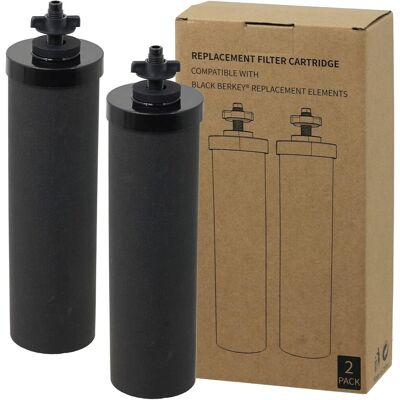 Ortviai Lot De 2 Filtres À Eau Noirs Compatibles Avec Système De Purification Berkey - Cartouches Filtrantes De Rechange Haute Performance Pour Big Berkey, Royal, Imperial - Purificateur D'Eau Par Gra - Publicité Ortviai Lot De 2 Filtres À Eau Noirs Compatibles Avec Système De Purification Berkey - Cartouches Filtrantes De Rechange Haute Performance Pour Big Berkey, Royal, Imperial - Purificateur D'Eau Par Gra - Publicité