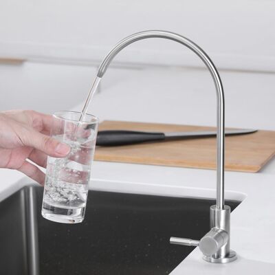 OEM Robinet De Cuisine Domestique En Acier Inoxydable, Lavabo, Purificateur D'Eau, Robinet G1/4 Pouces - Publicité OEM Robinet De Cuisine Domestique En Acier Inoxydable, Lavabo, Purificateur D'Eau, Robinet G1/4 Pouces - Publicité