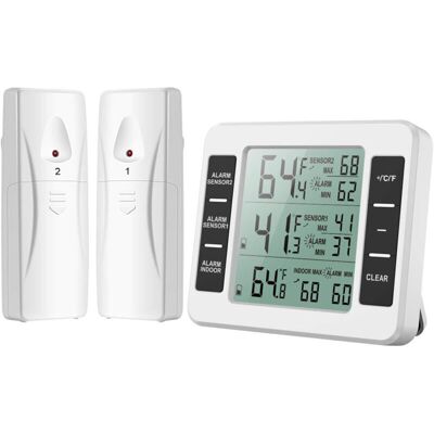 Scotch Thermomètre Frigo, Thermometre Réfrigérateur Avec Alarme Congélateur, Thermomètre Intérieur Extérieur Sans Fil Avec 2 Capteurs, Min/max Et Alarme Température, Thermomètre Connecté Pour Maison - Publicité Scotch Thermomètre Frigo, Thermometre Réfrigérateur Avec Alarme Congélateur, Thermomètre Intérieur Extérieur Sans Fil Avec 2 Capteurs, Min/max Et Alarme Température, Thermomètre Connecté Pour Maison - Publicité