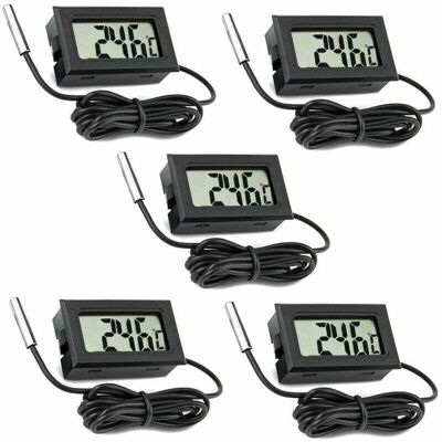 Vision Tigrezy Lot De 5 Thermomètres Lcd Numériques Avec Sonde Externe Pour Voiture, Réfrigérateur, Congélateur, Aquarium - Publicité Vision Tigrezy Lot De 5 Thermomètres Lcd Numériques Avec Sonde Externe Pour Voiture, Réfrigérateur, Congélateur, Aquarium - Publicité