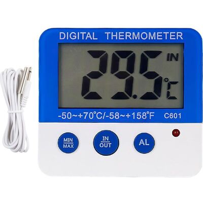 Vision Thermomètre Numérique Pour Congélateur Et Réfrigérateur, Avec Aimant, Support Et Indicateur D'Alarme Led - Publicité Vision Thermomètre Numérique Pour Congélateur Et Réfrigérateur, Avec Aimant, Support Et Indicateur D'Alarme Led - Publicité
