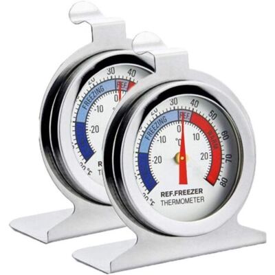 OEM Thermomètre Pour Réfrigérateur, Pack De 2 Thermomètre Pour Réfrigérateur/congélateur À Cadran En Acier Inoxydable Avec Crochet De Suspension Et Support - Publicité OEM Thermomètre Pour Réfrigérateur, Pack De 2 Thermomètre Pour Réfrigérateur/congélateur À Cadran En Acier Inoxydable Avec Crochet De Suspension Et Support - Publicité