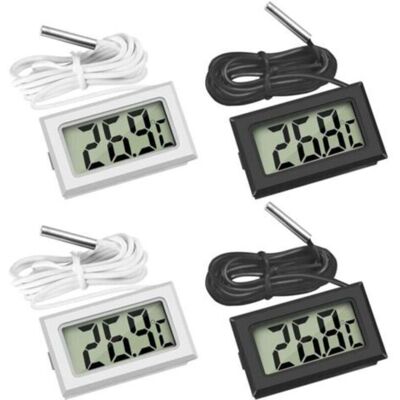 SANS MARQUE 4 Pcs Thermomètre Réfrigérateur ,thermomètre Lcd Numérique Avec Sonde Étanche Pour Réfrigérateur Congélateur Aquarium (lot De 2 Noir Et 2 Blanc) - Publicité SANS MARQUE 4 Pcs Thermomètre Réfrigérateur ,thermomètre Lcd Numérique Avec Sonde Étanche Pour Réfrigérateur Congélateur Aquarium (lot De 2 Noir Et 2 Blanc) - Publicité