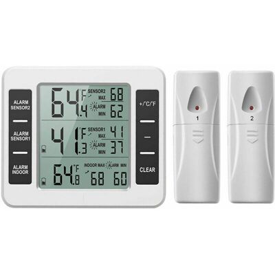 SANS MARQUE Version Améliorée Thermomètre De Réfrigérateur Thermomètre Numérique Sans Fil Pour Congélateur Capteur Numérique Avec Capteurs 2pcs Moniteur De Température Et Alarme Sonore Pour Intérieur / - Publicité SANS MARQUE Version Améliorée Thermomètre De Réfrigérateur Thermomètre Numérique Sans Fil Pour Congélateur Capteur Numérique Avec Capteurs 2pcs Moniteur De Température Et Alarme Sonore Pour Intérieur / - Publicité