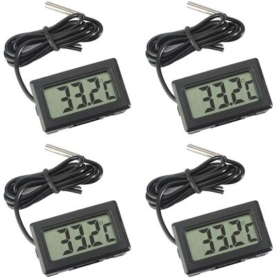 OEM Thermomètre Numérique À Écran Lcd, Surveillance De La Température Avec Sonde Externe Pour Réfrigérateur, Congélateur, Aquarium, Noir (lot De 4) - Publicité OEM Thermomètre Numérique À Écran Lcd, Surveillance De La Température Avec Sonde Externe Pour Réfrigérateur, Congélateur, Aquarium, Noir (lot De 4) - Publicité