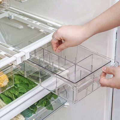 SANS MARQUE Tiroir Pour Refrigerateur, Support Rétractable D'Étagère De Réfrigérateur Avec La Partition, Adapté Pour La Partition De Réfrigérateur De 30-44 Cm Huit Grilles - Publicité SANS MARQUE Tiroir Pour Refrigerateur, Support Rétractable D'Étagère De Réfrigérateur Avec La Partition, Adapté Pour La Partition De Réfrigérateur De 30-44 Cm Huit Grilles - Publicité
