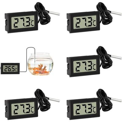OEM Thermomètre Frigo 5pcs, Thermomètre Aquarium Lcd Avec Câble 1m Et Sonde Température Pour Réfrigérateur Congélateur (noir)-dou - Publicité OEM Thermomètre Frigo 5pcs, Thermomètre Aquarium Lcd Avec Câble 1m Et Sonde Température Pour Réfrigérateur Congélateur (noir)-dou - Publicité