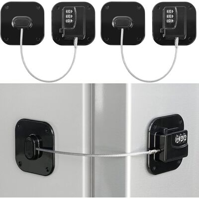 OEM 2 Verrous De Réfrigérateur - Serrure À Combinaison Noire Pour Réfrigérateur - Publicité OEM 2 Verrous De Réfrigérateur - Serrure À Combinaison Noire Pour Réfrigérateur - Publicité
