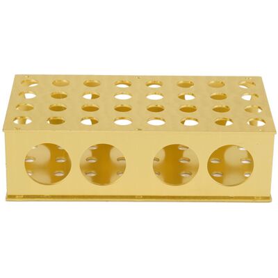 OEM Support De Tubes À Essai En Aluminium Doré, Diamètre Des Trous : 8 × 12,3 × 18 × 30 Mm, Pour Laboratoire - Publicité OEM Support De Tubes À Essai En Aluminium Doré, Diamètre Des Trous : 8 × 12,3 × 18 × 30 Mm, Pour Laboratoire - Publicité