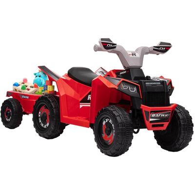 OEM Quad Électrique Pour Enfants Avec Remorque, 2,5 Km/h, Autonomie De 50 Minutes, Pour Les Enfants De 18 Mois À 3 Ans, Jusqu'à 25 Kg, Rouge - Publicité OEM Quad Électrique Pour Enfants Avec Remorque, 2,5 Km/h, Autonomie De 50 Minutes, Pour Les Enfants De 18 Mois À 3 Ans, Jusqu'à 25 Kg, Rouge - Publicité