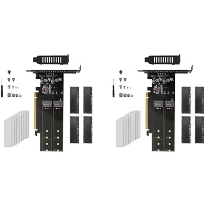 OEM Convient Pour 2 Cartes Adaptatrices Pcie Vers M.2 Pcie X16 Neuves, 4 Convertisseurs Ssd M.2 Nvme M Key, Cartes D'Extension D'Adaptateur M.2 Pci Express X16, Vroc. Publicité OEM Convient Pour 2 Cartes Adaptatrices Pcie Vers M.2 Pcie X16 Neuves, 4 Convertisseurs Ssd M.2 Nvme M Key, Cartes D'Extension D'Adaptateur M.2 Pci Express X16, Vroc. Publicité