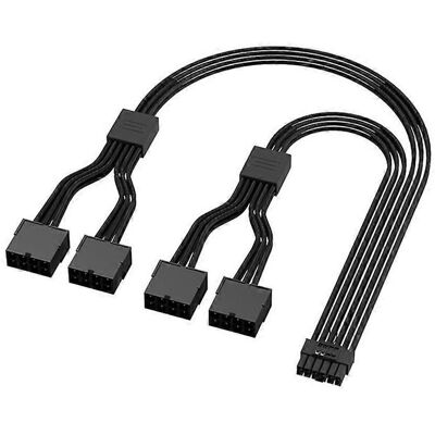 FLAMMKRAFT Adaptateur Gpu 16 Broches Vers 4 X 8 Broches (12+4 Broches) - Câble De Carte Graphique Femelle 16 Broches Vers 8 Broches - 40 Cm - Publicité FLAMMKRAFT Adaptateur Gpu 16 Broches Vers 4 X 8 Broches (12+4 Broches) - Câble De Carte Graphique Femelle 16 Broches Vers 8 Broches - 40 Cm - Publicité