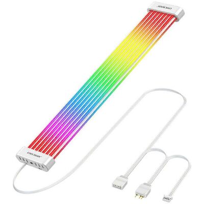 FLAMMKRAFT Câble Lumineux Argb 5v3 Broches, Connecteur 4 Broches, 50 Cm, Pour Extension De Carte Graphique - Publicité FLAMMKRAFT Câble Lumineux Argb 5v3 Broches, Connecteur 4 Broches, 50 Cm, Pour Extension De Carte Graphique - Publicité