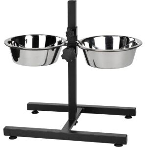 Support double pour gamelles en acier inoxydable - Support de gamelles - Publicité Support double pour gamelles en acier inoxydable - Support de gamelles - Publicité