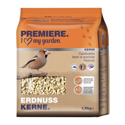 PREMIERE Nourriture pour Oiseaux - 1,5KG Mélange de Cacahuètes Premium - Publicité PREMIERE Nourriture pour Oiseaux - 1,5KG Mélange de Cacahuètes Premium - Publicité