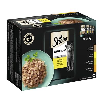 Sheba Délicatesse en gelée 12x85g - Publicité Sheba Délicatesse en gelée 12x85g - Publicité