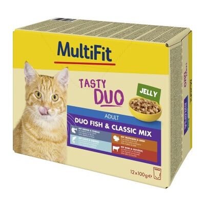 MultiFit Adult Jelly Duo Fish & Classic Mix - Nourriture humide pour chats - Publicité MultiFit Adult Jelly Duo Fish & Classic Mix - Nourriture humide pour chats - Publicité