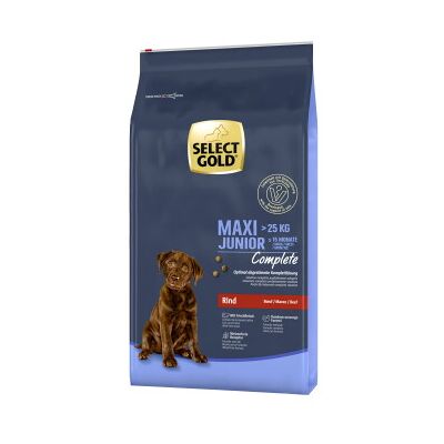 Select Gold Complete Maxi Junior Bœuf - Croquettes pour chiens - Publicité Select Gold Complete Maxi Junior Bœuf - Croquettes pour chiens - Publicité
