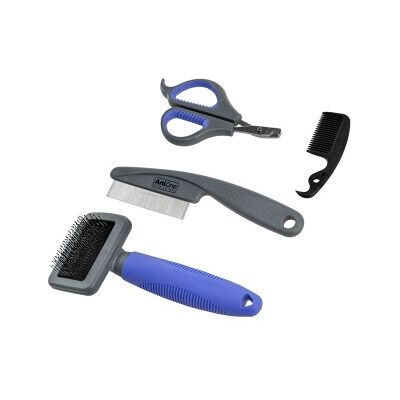 Kit de toilettage AniOne pour petits animaux - Ciseaux, brosse, peigne antiparasites - Publicité Kit de toilettage AniOne pour petits animaux - Ciseaux, brosse, peigne antiparasites - Publicité