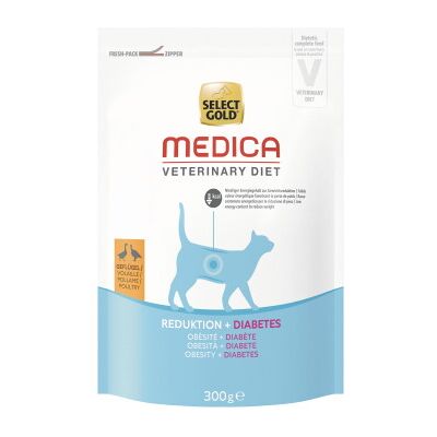 Nourriture pour chats diabétiques et faible en matières grasses - Select Gold Medica - Publicité Nourriture pour chats diabétiques et faible en matières grasses - Select Gold Medica - Publicité