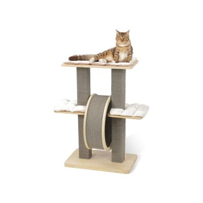 Arbre à chat en pin écologique avec roue à griffer - Arbre à chat - Publicité Arbre à chat en pin écologique avec roue à griffer - Arbre à chat - Publicité