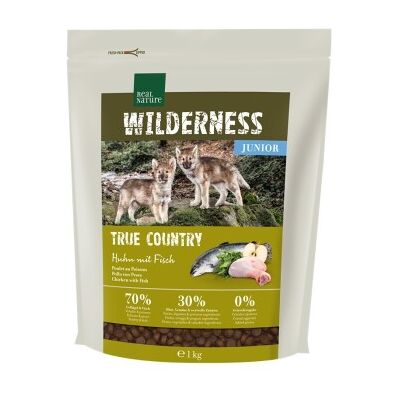 Nourriture pour chiens Real Nature Wilderness - Poulet & Poisson, Sans Céréales, 1kg - Publicité Nourriture pour chiens Real Nature Wilderness - Poulet & Poisson, Sans Céréales, 1kg - Publicité