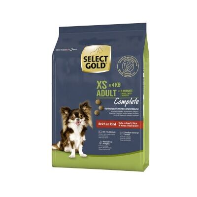 Select Gold Complete XS Adulte Bœuf - Nourriture pour chiens - Publicité Select Gold Complete XS Adulte Bœuf - Nourriture pour chiens - Publicité