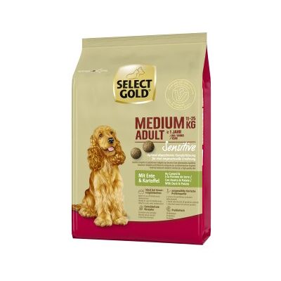 Select Gold Sensitive Medium Adult - Nourriture pour chiens au canard et pommes de terre - Publicité Select Gold Sensitive Medium Adult - Nourriture pour chiens au canard et pommes de terre - Publicité
