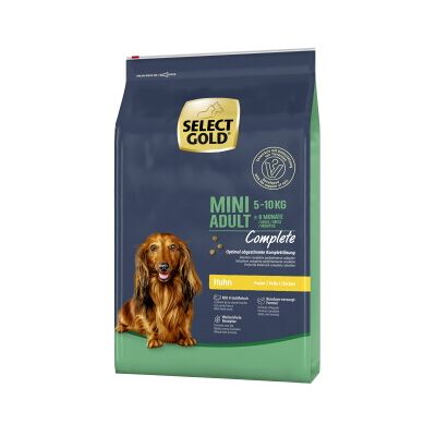 SELECT GOLD Complete Mini Adult Poulet - Nourriture pour chiens - Publicité SELECT GOLD Complete Mini Adult Poulet - Nourriture pour chiens - Publicité