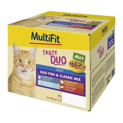 MultiFit Adult Jelly Duo Poisson & Mix Classique - Nourriture pour chats - Publicité MultiFit Adult Jelly Duo Poisson & Mix Classique - Nourriture pour chats - Publicité