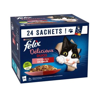 Felix Poches fraîches pour chats adultes - Meat Duos - 24 x 85 g - Publicité Felix Poches fraîches pour chats adultes - Meat Duos - 24 x 85 g - Publicité
