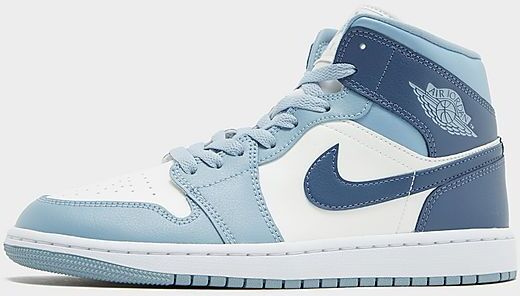 JD Sports Jordan AJ 1 Mid Femme - Sail/Blue Grey/White/Diffused Blue, Sail/Blue Grey/White/Diffused Blue