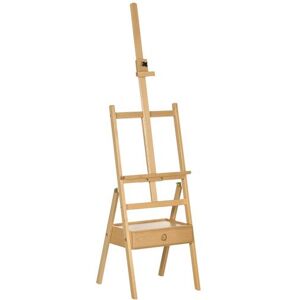 Chevalet d'artiste Vinsetto avec tiroir - Beige naturel - Publicité Chevalet d'artiste Vinsetto avec tiroir - Beige naturel - Publicité