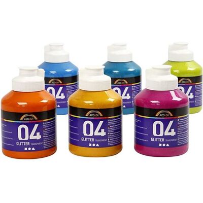 Peinture Acrylique A-Color - Couleurs Assorties Paillettes - 6x500ml - Peinture - Publicité Peinture Acrylique A-Color - Couleurs Assorties Paillettes - 6x500ml - Peinture - Publicité