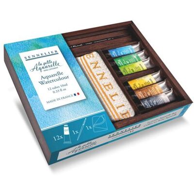 Sennelier - La Petite Aquarelle - 12 x 10 ml - set aquarelle - Publicité Sennelier - La Petite Aquarelle - 12 x 10 ml - set aquarelle - Publicité
