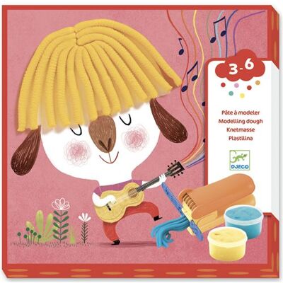 Djeco - Boucles et cheveux lisses - Pâte à modeler - Kit coiffure pour enfants - Publicité Djeco - Boucles et cheveux lisses - Pâte à modeler - Kit coiffure pour enfants - Publicité
