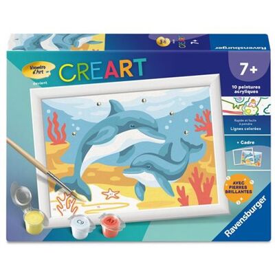 Non communiqué Ravensburger – CreArt Kids 13x18cm – Numéro d'Art – Dauphins et coraux – Kit de peinture par numéros – Des 7 ans – 12023220 - Publicité Non communiqué Ravensburger – CreArt Kids 13x18cm – Numéro d'Art – Dauphins et coraux – Kit de peinture par numéros – Des 7 ans – 12023220 - Publicité
