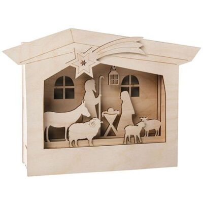 Rayher Crèche DIY en bois à monter soi-même 24 x 24 x 6,3 cm Beige - Publicité Rayher Crèche DIY en bois à monter soi-même 24 x 24 x 6,3 cm Beige - Publicité