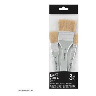 Pinceaux acryliques à poils naturels Liquitex Basics - Pack de 3 - Publicité Pinceaux acryliques à poils naturels Liquitex Basics - Pack de 3 - Publicité