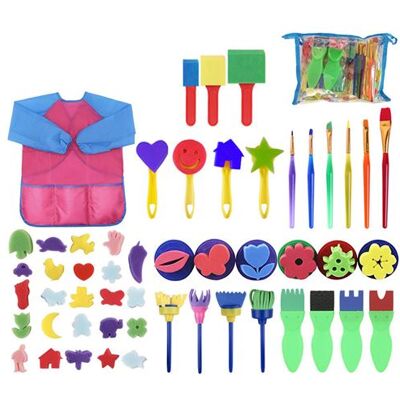 Générique Art et artisanat 52 pièces Pinceaux peinture à l'éponge Kits pour enfants Bricolage précoce - Multicolore multicolore - Publicité Générique Art et artisanat 52 pièces Pinceaux peinture à l'éponge Kits pour enfants Bricolage précoce - Multicolore multicolore - Publicité
