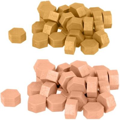 Perles de cire hexagonales dorées et roses Artemio - 8cm - Perles pour tampons - Publicité Perles de cire hexagonales dorées et roses Artemio - 8cm - Perles pour tampons - Publicité