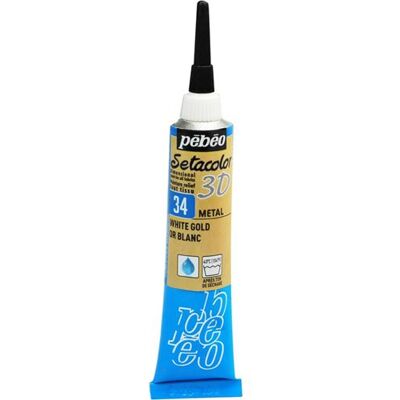 Non communiqué Peinture pour tissus - Or blanc - Effet 3D métallique - Pébéo - Setacolor - Tube 20ml Blanc - Publicité Non communiqué Peinture pour tissus - Or blanc - Effet 3D métallique - Pébéo - Setacolor - Tube 20ml Blanc - Publicité