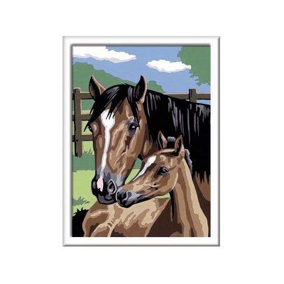 Ravensburger Peinture numero d'art chevaux tendresse 15 couleurs - tableau moyen format - Publicité Ravensburger Peinture numero d'art chevaux tendresse 15 couleurs - tableau moyen format - Publicité
