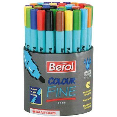 Berol Tube de Stylos Fineliner à Base d'Eau - 42 Pièces - Stylos Colorés - Publicité Berol Tube de Stylos Fineliner à Base d'Eau - 42 Pièces - Stylos Colorés - Publicité