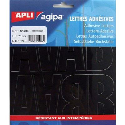 Alphabet et symboles autocollant 75 x 42 mm noir - apli agipa Noir - Publicité Alphabet et symboles autocollant 75 x 42 mm noir - apli agipa Noir - Publicité