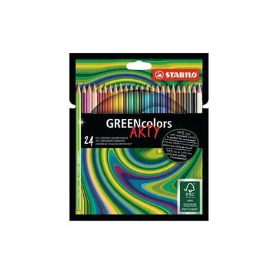 Stabilo Greencolors Arty Crayons de couleur - Boîte de 24 - Publicité Stabilo Greencolors Arty Crayons de couleur - Boîte de 24 - Publicité