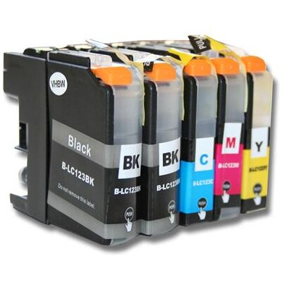 vhbw 5x cartouches d'imprimante avec chip compatible avec Brother MFC-J6720DW, MFC-J6920DW, MFC-J870DW - kit 1x cyan 1x magenta 2x noir 1x jaunir - Publicité vhbw 5x cartouches d'imprimante avec chip compatible avec Brother MFC-J6720DW, MFC-J6920DW, MFC-J870DW - kit 1x cyan 1x magenta 2x noir 1x jaunir - Publicité
