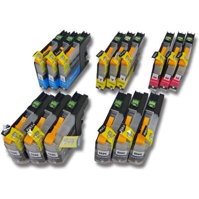 vhbw 15x cartouches d'imprimante avec chip compatible avec Brother MFC-J6720DW, MFC-J6920DW, MFC-J870DW - kit 3x cyan 3x magenta 6x noir 3x jaunir - Publicité vhbw 15x cartouches d'imprimante avec chip compatible avec Brother MFC-J6720DW, MFC-J6920DW, MFC-J870DW - kit 3x cyan 3x magenta 6x noir 3x jaunir - Publicité